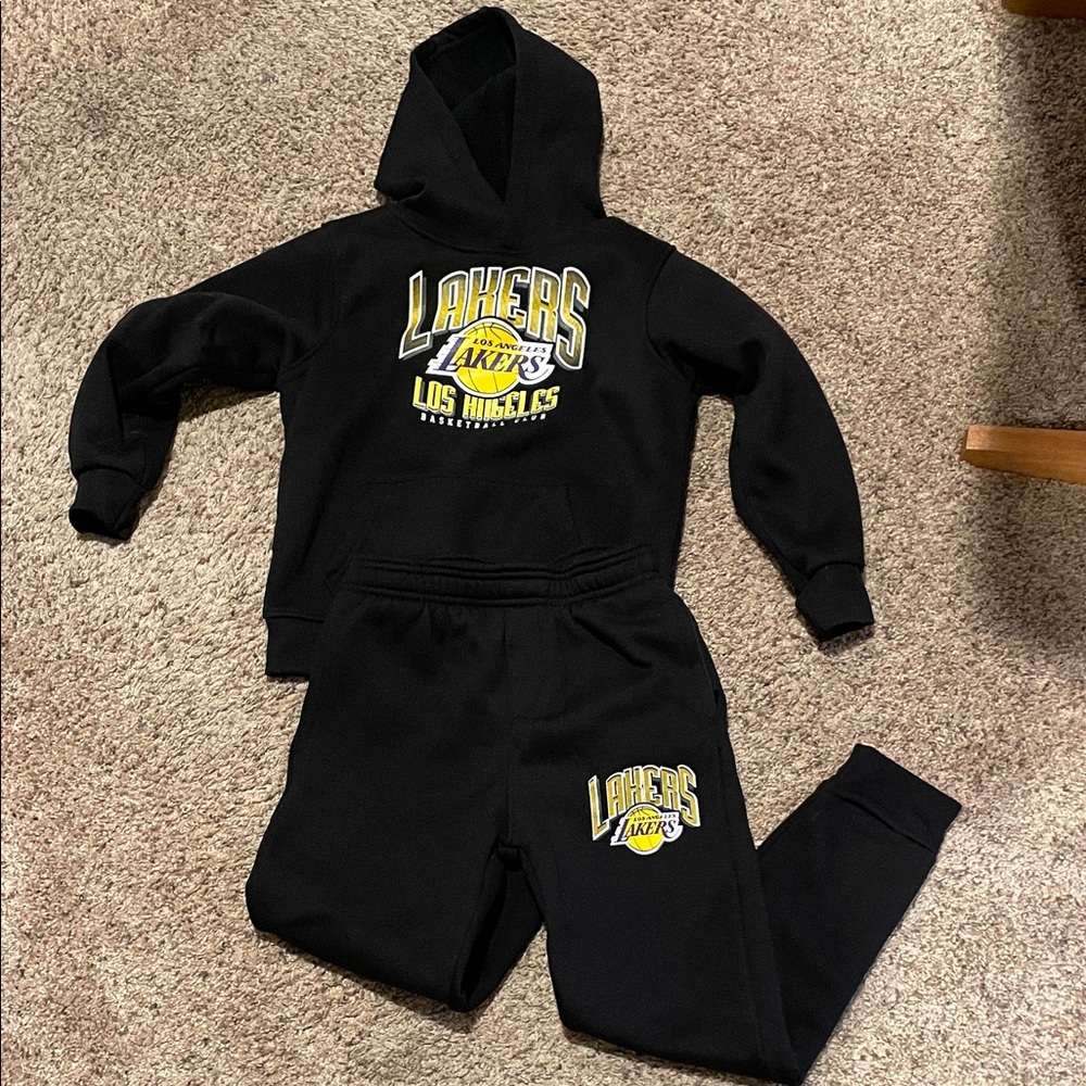NBA Lakers Kids Black Hoodie and Joggers Set